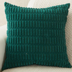 MOMISY Corduroy Cushion Throw Pillow Covers Pink 45 x 45cm, 18x18 inch (Green, 2)