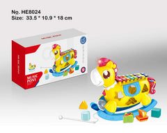 SYGA Happy Pony Musical Toy Best Gift for Kids Newest Xylophone Toy with Light and Music
