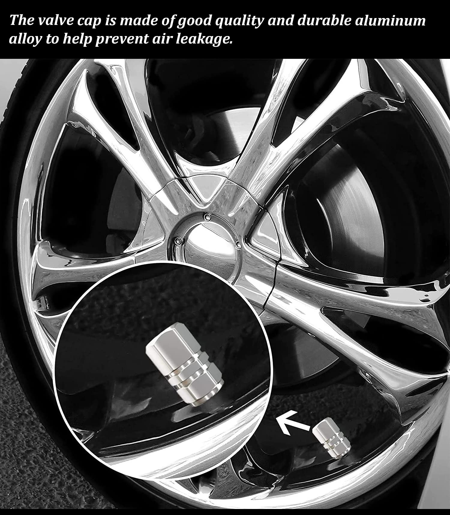 Generic 4X Aluminium Tire Wheel Rims Stem Air Valve Caps Tyre Cover Car Truck Silver