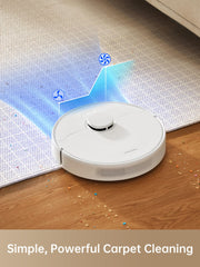 DREAME D10 Plus Gen 2 Robot Vacuum and Mop, Self-Emptying with 90-Day Dust Storage, 6,000Pa Suction for Carpets & Pet Hair, LiDAR Smart Navigation, 285-Min Runtime, Multi-Floor Mapping, White