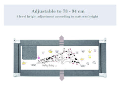 Syga 1.8 Meter Animal Print Baby Safety Bed Rail_Grey