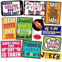 Syga Fun Moment Wedding Party Photo Booth Props - Set of 12