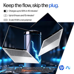 HP 15, Intel Core Ultra 5 125H (16GB DDR5, 1TB SSD) FHD, IPS, 15.6''/39.6cm, Win11, M365 Basic(1yr)*Office24, Silver, 1.65kg, fd1354TU, Intel Arc Graphics, FHD Camera w/Shutter, AI Powered Laptop