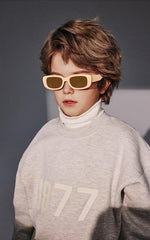 SYGA Children's Square Frame Matte Cartoon Baby Sunglasses Uv400 Anti-Ultraviolet Kids Glasses - 4 to15 years old (Yellow)