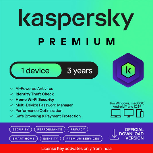 Kaspersky | Premium - Total Security (Ultimate Security) | 1 Device | 3 Years | Email Delivery in 1 Hour