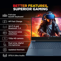 HP Smartchoice Victus, 13th Gen Intel Core i5-13420H, 4GB RTX 3050, 16GB DDR4(Upgradeable) 512GB SSD, 144Hz, 300nits, FHD, 15.6’’/39.6cm, Win11, Office24, Blue, 2.29kg, fa2190/fa2191tx Gaming Laptop