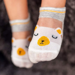 MOMISY Kids Ankle Socks, 5 Pairs, Tube Style, for Toddlers and Infants (IN, Age, 12 Months, 24 Months, AnimalZero)