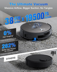 ECOVACS DEEBOT X11 OmniCyclone Robot Vacuum & Mop, Sep 2025 Launch, PowerBoost Charging, OZMO Roller 2.0 Instant Self-Washing Mop, 19500Pa Blast Suction, Bagless OmniCyclone Station (X11 OmniCyclone)
