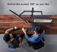 SYGA Double Monitor Stand Dual Arm Desk Mount for Screen Size 10" to 30" Fully Height Adjustable Bracket Ergonomic 180 Tilt, 360 Rotation & 360 Swivel Arm - VESA Dimensions: 75x75-100x100 - Dual