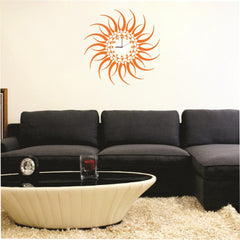 Syga Orange Sun Design Wall Clock Stickers_16C