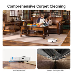 DREAME L10s Ultra Robot Vacuum Cleaner Washer with Self-Cleaning Base Station (Dust Drain, Automatic Cleaning) AI Obstacle Detection 3D, 5300Pa Suction Power, 210 Minutes Battery, WiFi/APP/Alexa