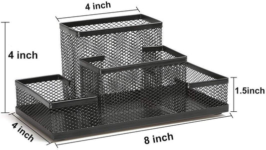 SYGA Pack Of 2 Office Supplies Desk Organizer Mesh Collection Pen Holder, 4 Compartments Pen Stand