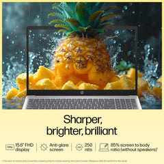 HP 15, AMD Ryzen 5 7430U (16GB DDR4, 512GB SSD) FHD, Anti-Glare, Micro-Edge,15.6''/39.6cm, Win11, M365 Basic(1yr)* Office24, Silver,1.59kg, fc0389AU, AMD Radeon, FHD Camera w/Shutter, Backlit Laptop