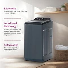 Godrej 8 Kg 5 Star AI Powered, Inbuilt Heater, Fills Tub At ~0 Water Pressure, Fully Automatic Top Load Washing Machine (WTEON ADAC 80 5.0 FEFH GLGR, Glacial Grey)