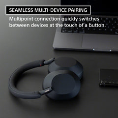 Sony WH-1000XM5 Best Active Noise Cancelling Wireless Bluetooth Over Ear Headphones with Mic for Clear Calling,Battery Life 30 Hours -Black