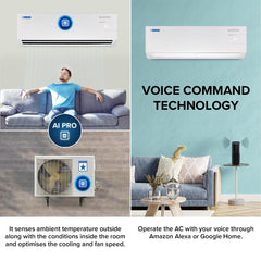 Blue Star 1.5 Ton 3 Star, Wi-Fi Smart Inverter Split AC (Copper, 5 in 1 Convertible Cooling, 4-Way Swing, Turbo Cool, Voice Command, IC318YNUS, White)