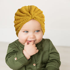 SYGA Pack of 2 Baby Cap & Headband Woolen Soft Stretchable Hat and Ears Warm Headband for Newborn Baby Winter Cap 0-3 Years - Pink