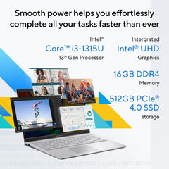 ASUS Vivobook 15, 15.6" FHD (1920 x 1080), Intel Core i3-1315U, (16GB RAM/512GB SSD/Intel® UHD/Win 11/M365 Basic (1Year)*/Backlit Keyboard/Office Home 2024/Cool Silver/1.70 kg), X1504VA-NJ2324WS