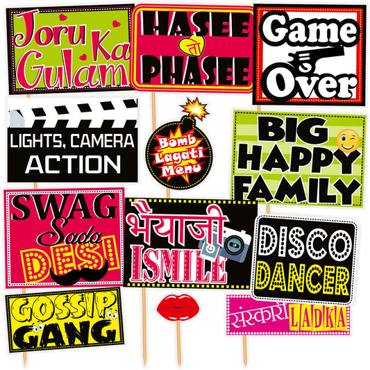 SYGA Set of 12 Funny Wedding Party Photo Booth Props Craft Item