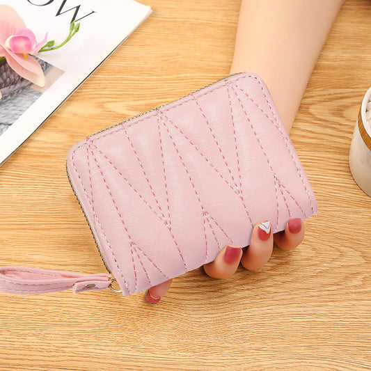 SYGA Wallet for Girls & Women's Credit Card Purse Small Coin Storage Bag with Zipper Closure, Fashionable Small Coin/Cash Purse (Light Brown)