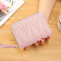 SYGA Wallet for Girls & Women's Credit Card Purse Small Coin Storage Bag with Zipper Closure, Fashionable Small Coin/Cash Purse (Light Brown)
