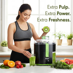 Rico 350W Electric Juicer made with Japanese Technology | ISI Marked & Fully Automatic | Portable, Compact Design, Slow Juicing Process to Extract Maximum pulpy Juice from Fruits & Vegetables