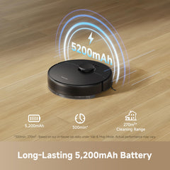 DREAME F10 Black 2 in 1 Robot Vacuum Cleaner & Mop, 13,000Pa Suction, 300min Runtime, Smart LiDAR Navigation, 2-in-1 Cleaning & Voice Control with App