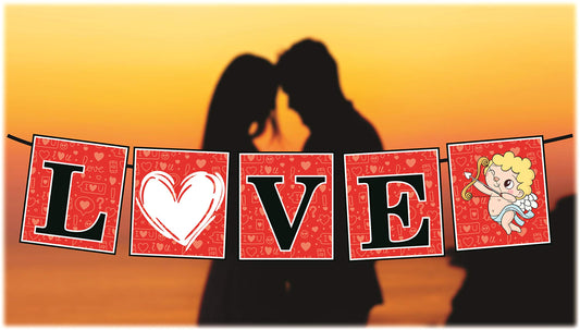 SYGA Red Love Banner, Party Photo Booth Props