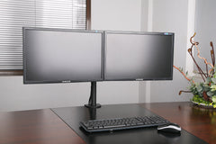 Rife Dual Monitor Mount Double Desk Stand Two Heavy Duty Full Motion Adjustable Arms Fit 2 Computer Screens 17 19 20 21 22 24 27 Inch VESA 75 100 (Dual Monitor Arm)