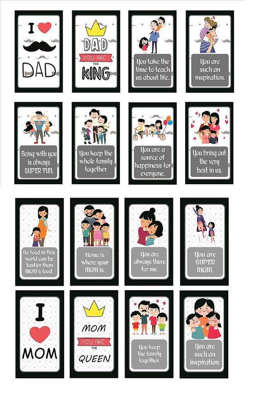 SYGA Set of 16 Parents's Card for Mom and Dad is The Best - Birthday,Anniversary,Mother Day,Father Day Gift for Parents