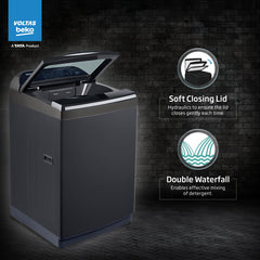 Voltas Beko, A Tata Product 11 Kg 5 Star Fully-Automatic Top Loading Washing Machine (WTL1106UEAH / OBS3060, Dark Grey, Inbuilt Heater)