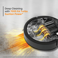 Eureka Forbes SmartClean Auto Bin Turbo, 7000Pa HyperSuction Robotic Vacuum Cleaner (40 Days Hands-Free Cleaning) | LiDAR 3.0 & Quick Home Mapping | Wet Mopping | 3-Hour Run Time | Smart App Control