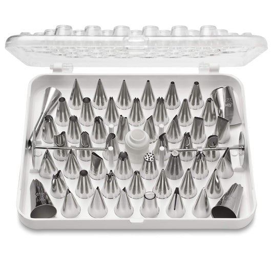 SYGA Cake Decoration Tips Set - 54 Pcs Professional Stainless Steel Piping/Dispenser Nozzle Kit,for Cakes Cupcakes Cookies Pastry