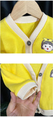 MOMISY Baby Boy & Girls Sweater Jacket Front Open Cardigan (4 to 5 Years, Yellow)