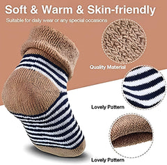 MOMISY 5 Pairs Tube Socks for children Toddlers Infant Baby Girl Boys (Navy, 0 year to 1 year)