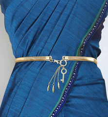 SYGA Women Metal Chain Angle Wings Buckle Stretchy Skinny Belt, Gold(Fits Waist Size 26-36)