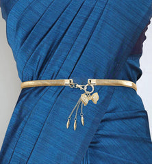 SYGA Women Metal Chain Angle Wings Buckle Stretchy Skinny Belt, Gold(Fits Waist Size 26-36)