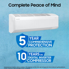 Samsung 1.5 Ton 3 Star Windfree AI Inverter Smart Split AC (WiFi, Energy Saving, Voice Control, Powerful Cooling, Copper, Digital Inverter, 4 Way swing, Convertible, BESPOKE AI AR60F19D1XWNNA)