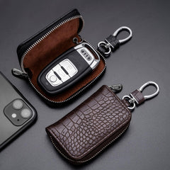SYGA Car Key Bag Creative Style Car Zipper Fashion Protective Case for Men and Women(Key Brown)