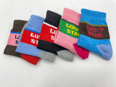 MOMISY 5 Pairs Baby Girl Boys Tube Socks Toddlers Infant Solid Color Boat Spring and Autumn Socks Stretch Baby Socks- Multicolor (Lucky Star, Small)