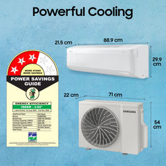 Samsung 1.5 Ton 3 Star Windfree AI Inverter Smart Split AC (WiFi, Energy Saving, Voice Control, Powerful Cooling, Copper, Digital Inverter, 4 Way swing, Convertible, BESPOKE AI AR60F19D1XWNNA)
