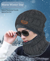 SYGA Unisex Winter Cap for Woolen Neck and Ear Proction Hat Arrow Style Above 15 Years - Black