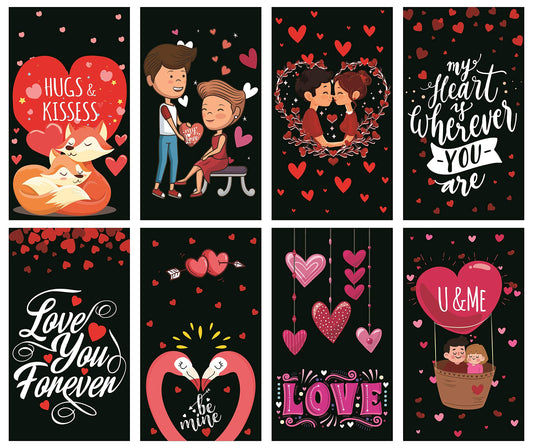 SYGA Set of 8 Exciting Lives Love Story Romantic Love Cards - Birthday, Anniversary Gift, Pre Wedding Photo Shoot, Post Wedding Photoshoot_Multi