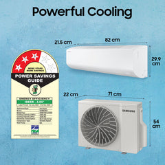 Samsung 1.5 Ton 3 Star AI Inverter Smart Split AC (WiFi, Energy Saving, Voice Control, Powerful Cooling, Copper, Digital Inverter, 4 Way swing, 5 Step Convertible, BESPOKE AI AR50F18D1LHNNA)