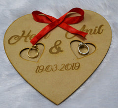 SYGA Wooden Heart Shape Ring Holder, Ring Holder,Engagement Gifts