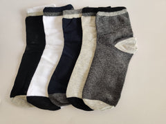 MOMISY Men's Premium Cotton Cushion Socks, (Multicolor) Pack of 5 (Free Size) (2 Color)