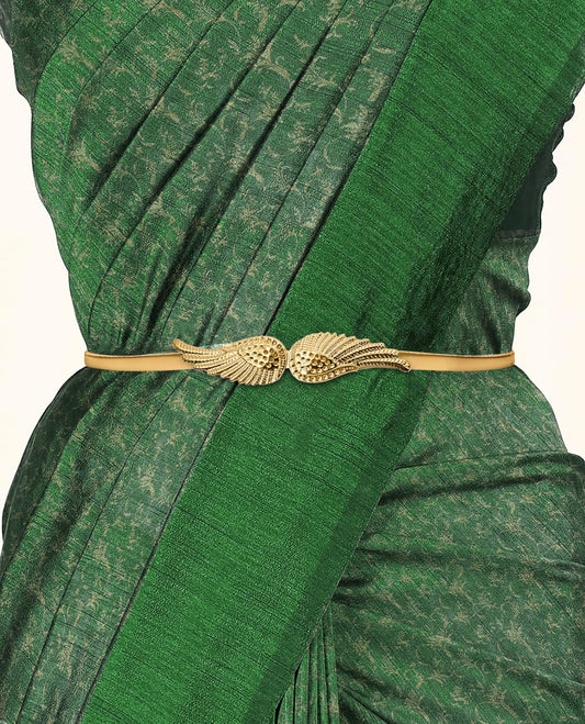 SYGA Women Metal Chain Angle Wings Buckle Stretchy Skinny Belt, Gold(Fits Waist Size 26-36)