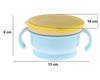 SYGA Baby Feeding Bowl Snack Catcher Cup Safe Container Traveling Double Handle Plastic Bowl (Blue)