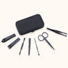 SYGA Black Nail Clippers Nail Cutter Scissors Beauty Nail Tool Manicure Set with Leather Case - Set of 7