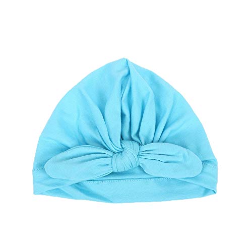 SYGA 1 Piece Cotton Hat Warp Turban Infant Photography Props_Sky Blue, Circumferrence: 14" to 17", for 1 to 4 Year Kids